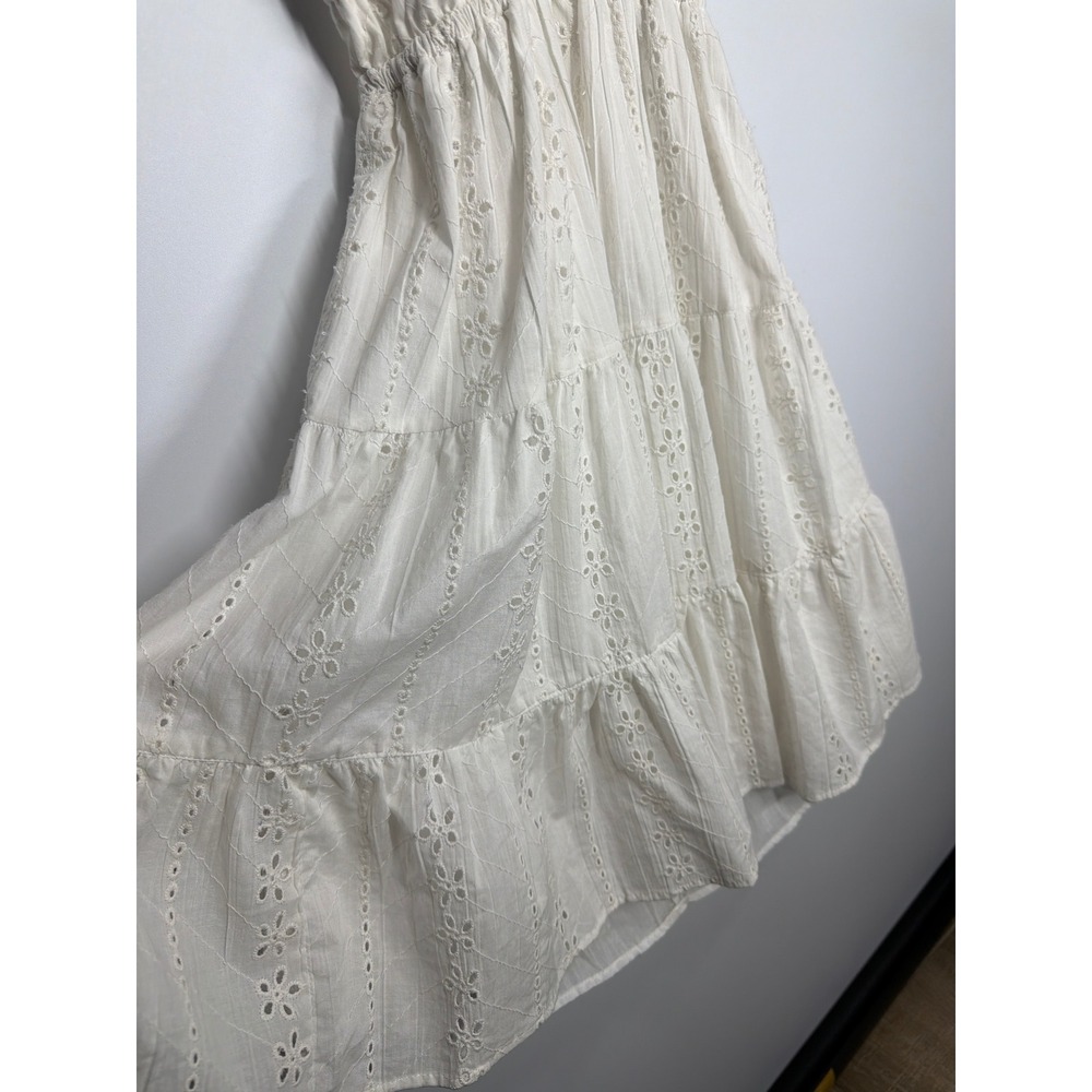 Angie White Eyelet Tiered Sundress Spaghetti Strap Medium - Picture 7 of 10